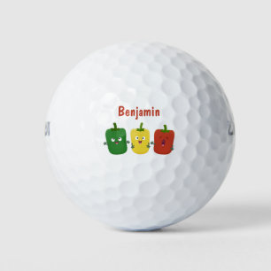 Balles De Golf Caricature de chant trio capsicum poivre clair
