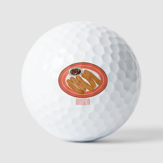 Balles De Golf Caricature de Churro (Recto)