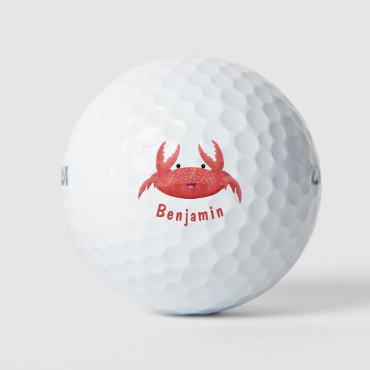 Balles De Golf Caricature de crabe rouge cuite (Devant)