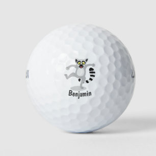 Balles De Golf Caricature de danse lémurienne en anneau mignon