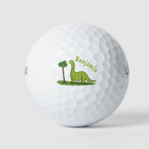 Balles De Golf Caricature de dinosaure de brontosaurus vert migno