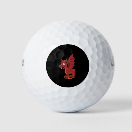 Balles De Golf Caricature de dragon rouge (Devant)
