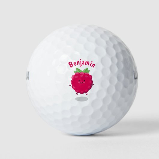Balles De Golf Caricature de framboise très heureuse (Devant)