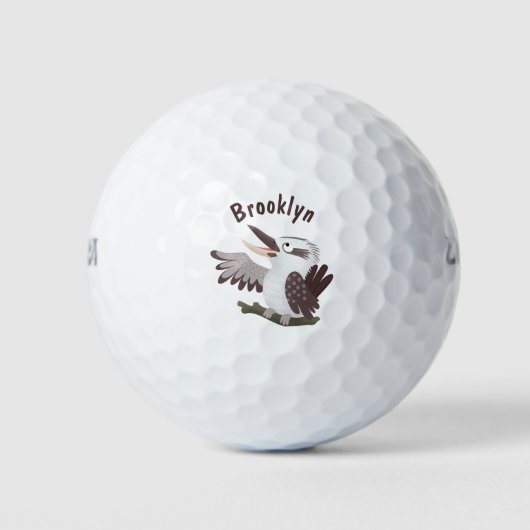 Balles De Golf Caricature de kookaburra drôle et drôle (Devant)