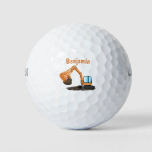 Balles De Golf Caricature de la pelle orange