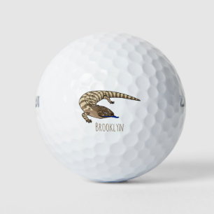 Balles De Golf Caricature de lézard rouge