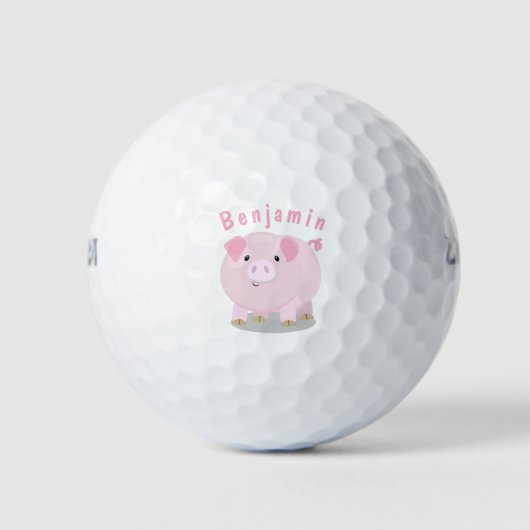 Balles De Golf Caricature de porc mignon rose pot vendue (Devant)