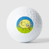 Balles De Golf Caricature d'oiseau jaune (Recto)