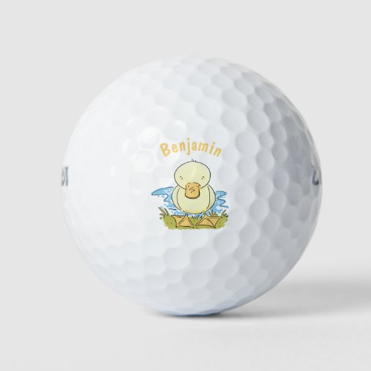 Balles De Golf Caricature jaune mignon pour canard bébé (Devant)