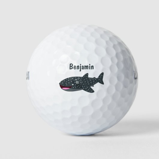 Balles De Golf Caricature joli requin baleine joyeux (Devant)