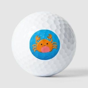 Balles De Golf Caricature mignonne Crabe Bébé Bleu Océan