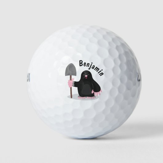 Balles De Golf Caricature mole joyeux (Devant)