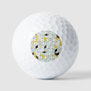 Balles De Golf Carrelage vintage, motif blanc noir géométrique.