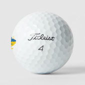 Balles De Golf Carte de l'Ukraine avec tournesol et drapeau ukrai (Logo)