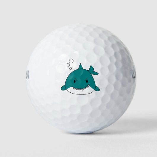 Balles De Golf Cartoon Requin Bleu Et Blanc (Devant)