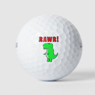 Balles De Golf Cartoon T-Rex Dinosaur Vert Mignonne Et En Colère