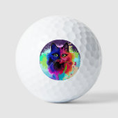 Balles De Golf Cat Trippy Psychedelic Pop Art (Recto)