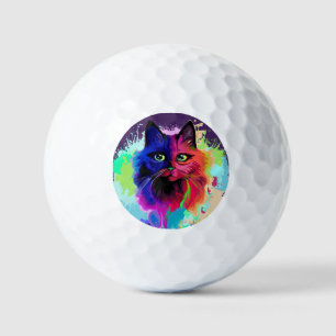 Balles De Golf Cat Trippy Psychedelic Pop Art