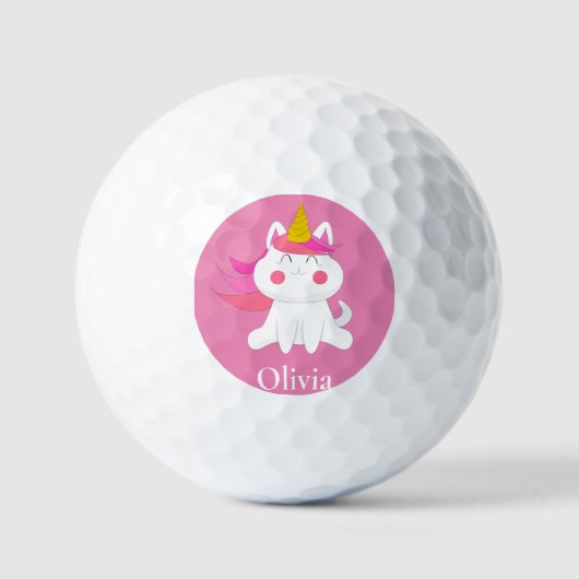 Balles De Golf Caticorn rose personnalisé (Recto)