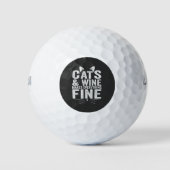 Balles De Golf Cat's & Wine fait tout fine amusant cadeau animal  (Devant)
