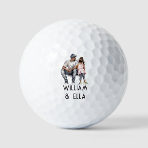 Balles De Golf Caution père et fille noire (3)