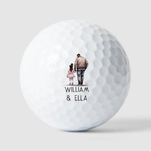 Balles De Golf Caution père et fille noire (7) (Recto)