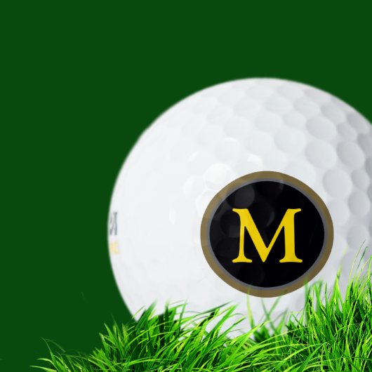 Balles De Golf Cercle noir avec votre propre monogramme initial
