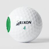 Balles De Golf Cercle vert avec nom initial Monogramme (Logo)