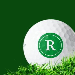 Balles De Golf Cercle vert avec nom initial Monogramme