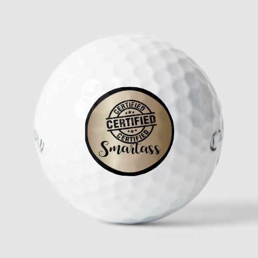 Balles De Golf Certifié Smartass Or (Recto)
