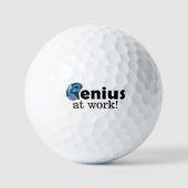 Balles De Golf Cerveau bleu et noir personnalisé, génie au travai (Recto)