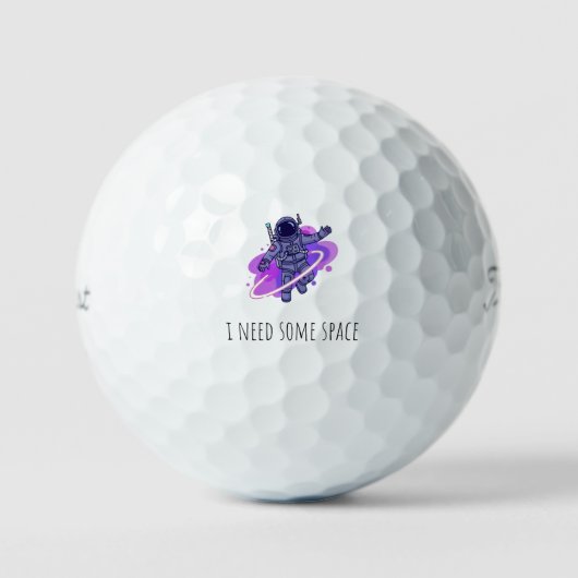 Balles De Golf 'C'est l'heure de prendre de l'espace' Cadeau drôl (Recto)
