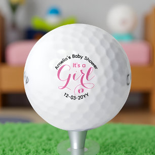 Balles De Golf C'est une fille, rose Baby shower personnalisé Fav