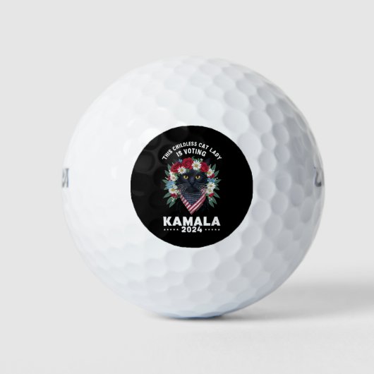 Balles De Golf Cette Femme-Chat Sans Enfant Vote Kamala (Devant)