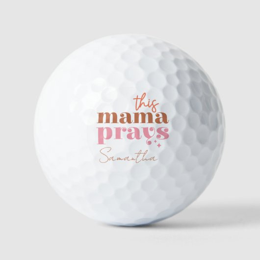 Balles De Golf Cette Mama prie - Rustic Boho Design (Recto)