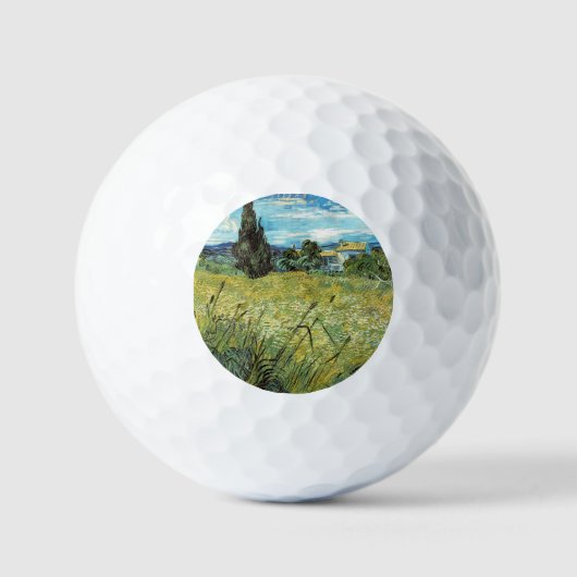Balles De Golf Champ de blé vert Vincent van Gogh (Recto)