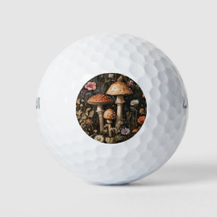 Balles De Golf Champignons Whimsical et Botanique Fleur sauvage