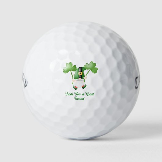 Balles De Golf Chance & Rires 'Irish You A Great Round' Cadeau Am (Devant)