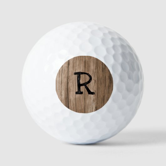Balles De Golf Changer initial, panneau de mur en bois (Recto)