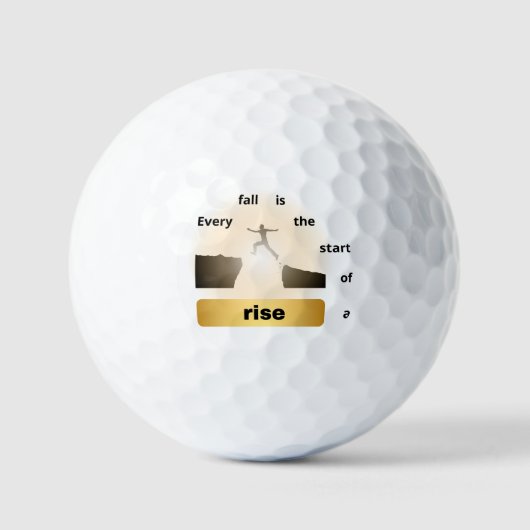 Balles De Golf « Chaque chute est le début d'une ascension – Saut (Recto)
