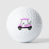 Balles De Golf Chariot de golf rose avec monogramme (Recto)