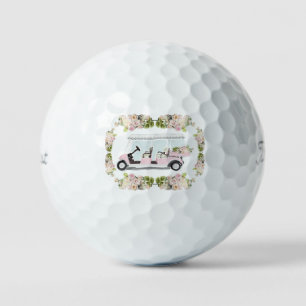 Balles De Golf Chariot de Golf Rose Floral 