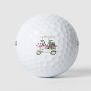 Balles De Golf Chariot de Golf Vert Blanc Monogramme
