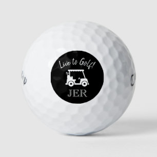 Balles De Golf Chariot de Golf Vive le Golf Initiales Monogrammes