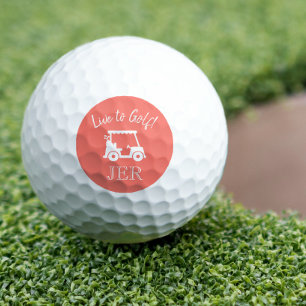 Balles De Golf Chariot de golfeur Initiales de monogramme modern