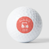 Balles De Golf Chariot de golfeur Initiales de monogramme modern (Recto)