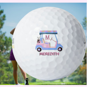 Balles De Golf Charming Feminine Golf Clubs de panier Monogramme 