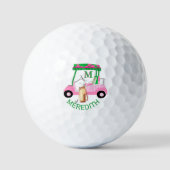 Balles De Golf Charming Unique Golf Cart Clubs Monogramme Nom (Recto)
