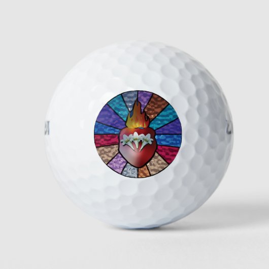 Balles De Golf Chaste Heart of St. Joseph : Version en verre tend (Devant)