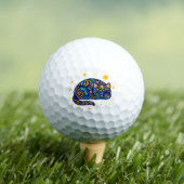 Balles De Golf Chat d'art populaire en bleu (T-shirt Insitu)